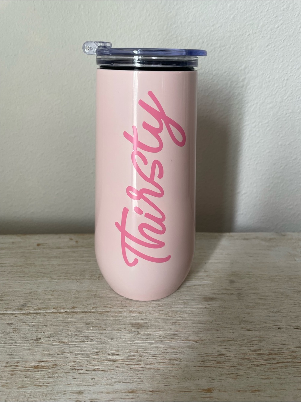 Pink "Thirsty" Insulated Tumbler with Lid